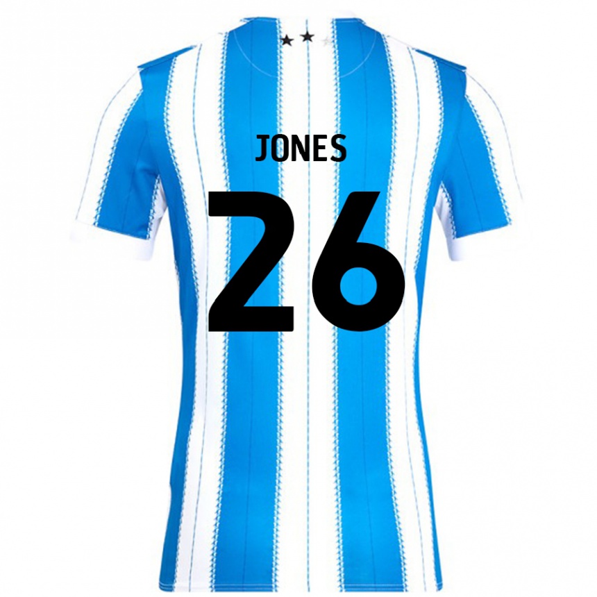 Niño Fútbol Camiseta Patrick Jones #26 Azul Blanco 1ª Equipación 2024/25 Perú