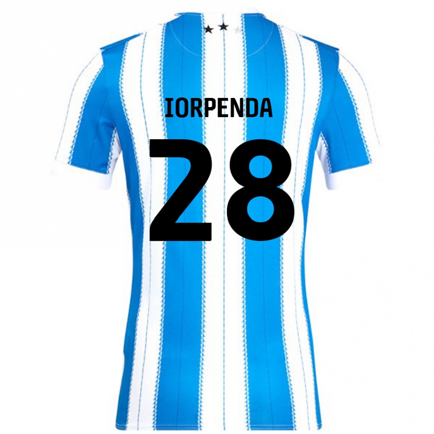 Niño Fútbol Camiseta Tom Iorpenda #28 Azul Blanco 1ª Equipación 2024/25 Perú