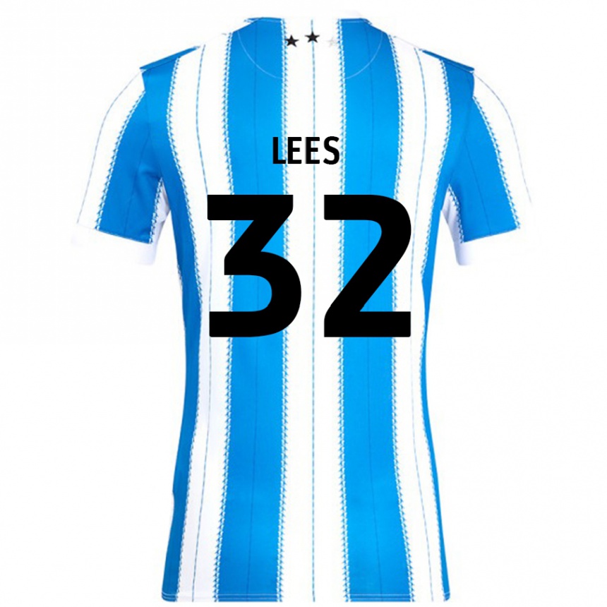 Niño Fútbol Camiseta Tom Lees #32 Azul Blanco 1ª Equipación 2024/25 Perú