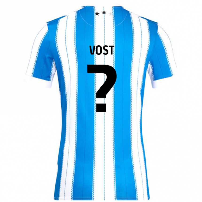 Niño Fútbol Camiseta Daniel Vost #0 Azul Blanco 1ª Equipación 2024/25 Perú