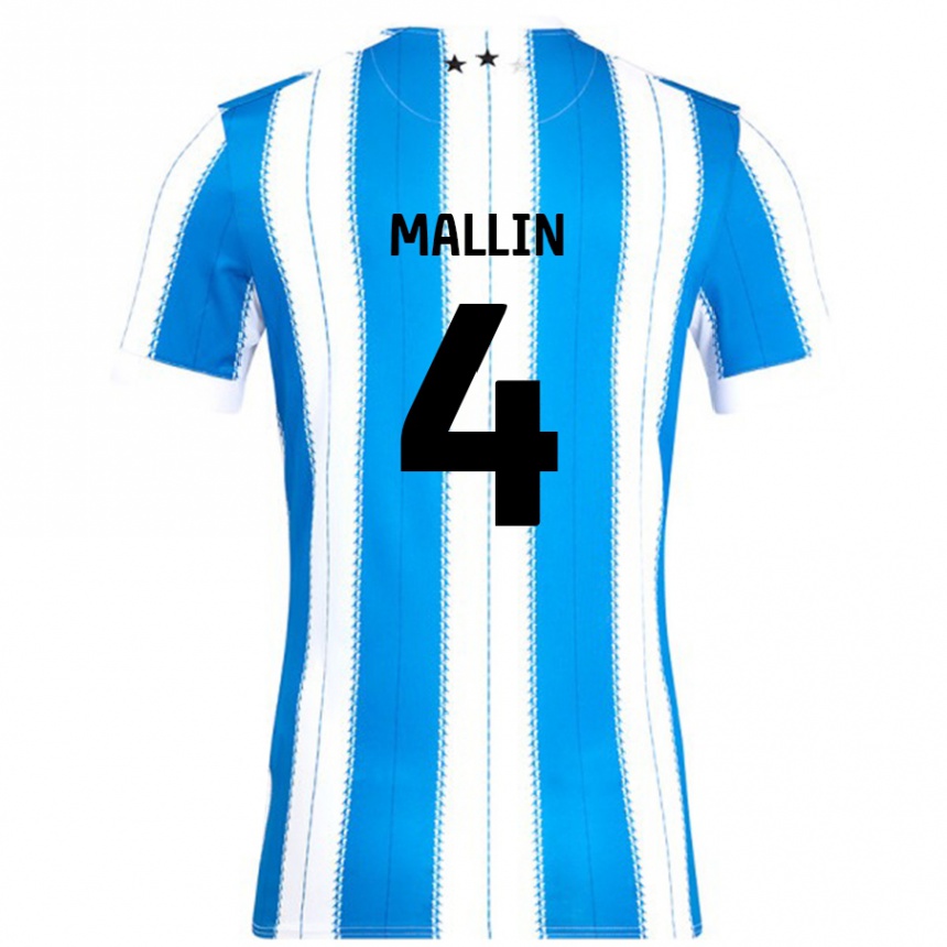 Niño Fútbol Camiseta Kate Mallin #4 Azul Blanco 1ª Equipación 2024/25 Perú