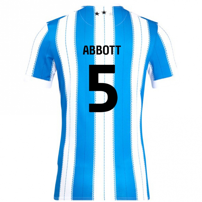 Niño Fútbol Camiseta Vicky Abbott #5 Azul Blanco 1ª Equipación 2024/25 Perú