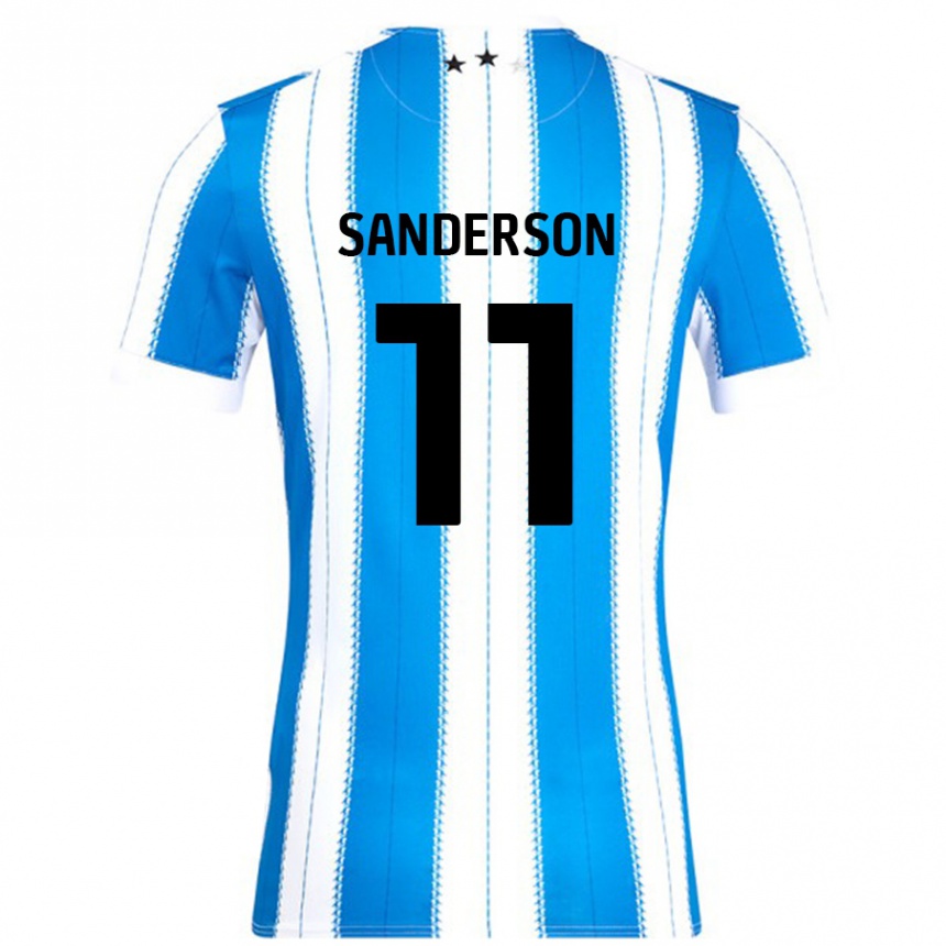 Niño Fútbol Camiseta Brittany Sanderson #11 Azul Blanco 1ª Equipación 2024/25 Perú