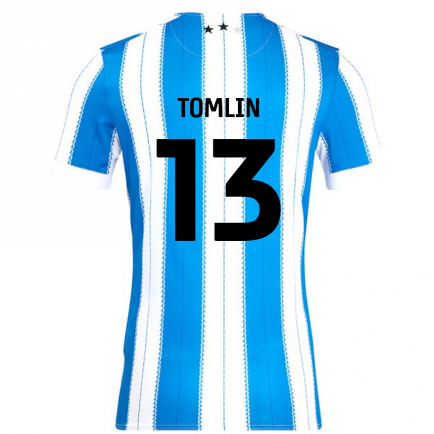 Niño Fútbol Camiseta Phoebe Tomlin #13 Azul Blanco 1ª Equipación 2024/25 Perú