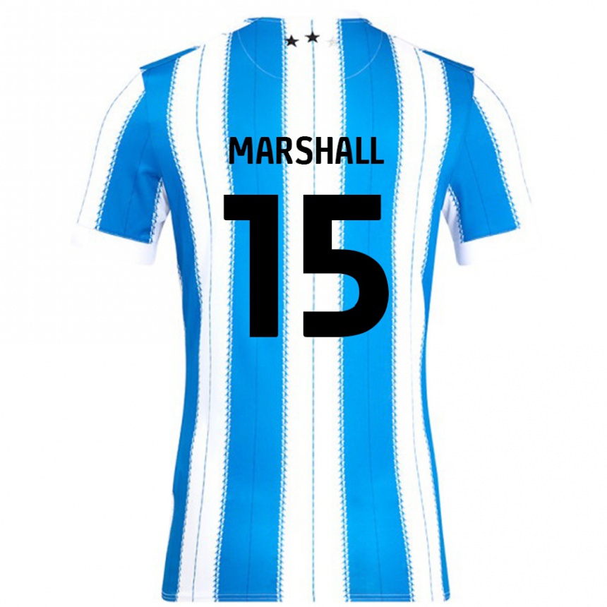 Niño Fútbol Camiseta Georgia Marshall #15 Azul Blanco 1ª Equipación 2024/25 Perú