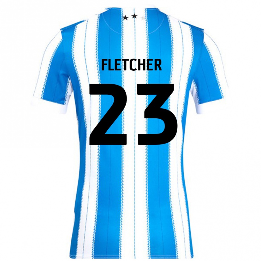 Niño Fútbol Camiseta Serena Fletcher #23 Azul Blanco 1ª Equipación 2024/25 Perú