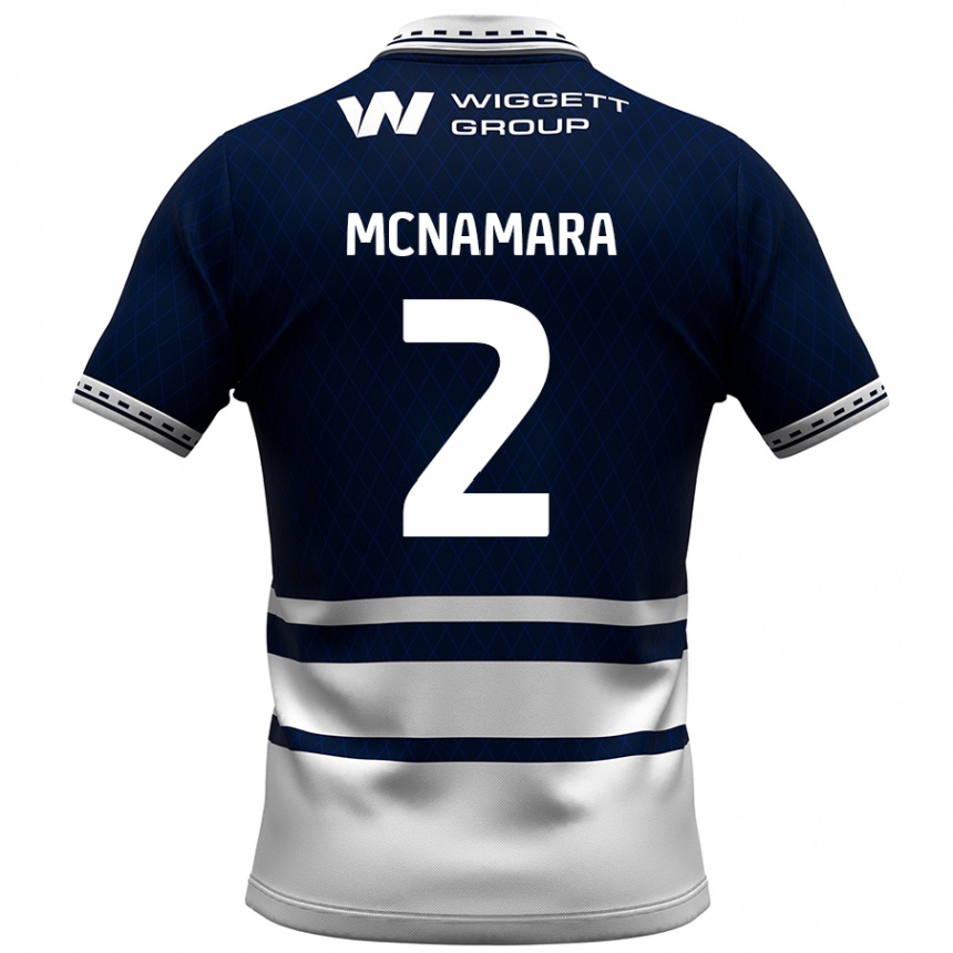 Niño Fútbol Camiseta Danny Mcnamara #2 Azul Marino Blanco 1ª Equipación 2024/25 Perú