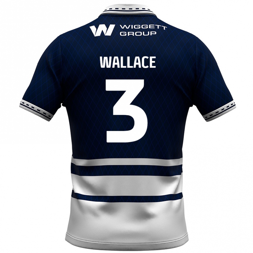 Niño Fútbol Camiseta Murray Wallace #3 Azul Marino Blanco 1ª Equipación 2024/25 Perú