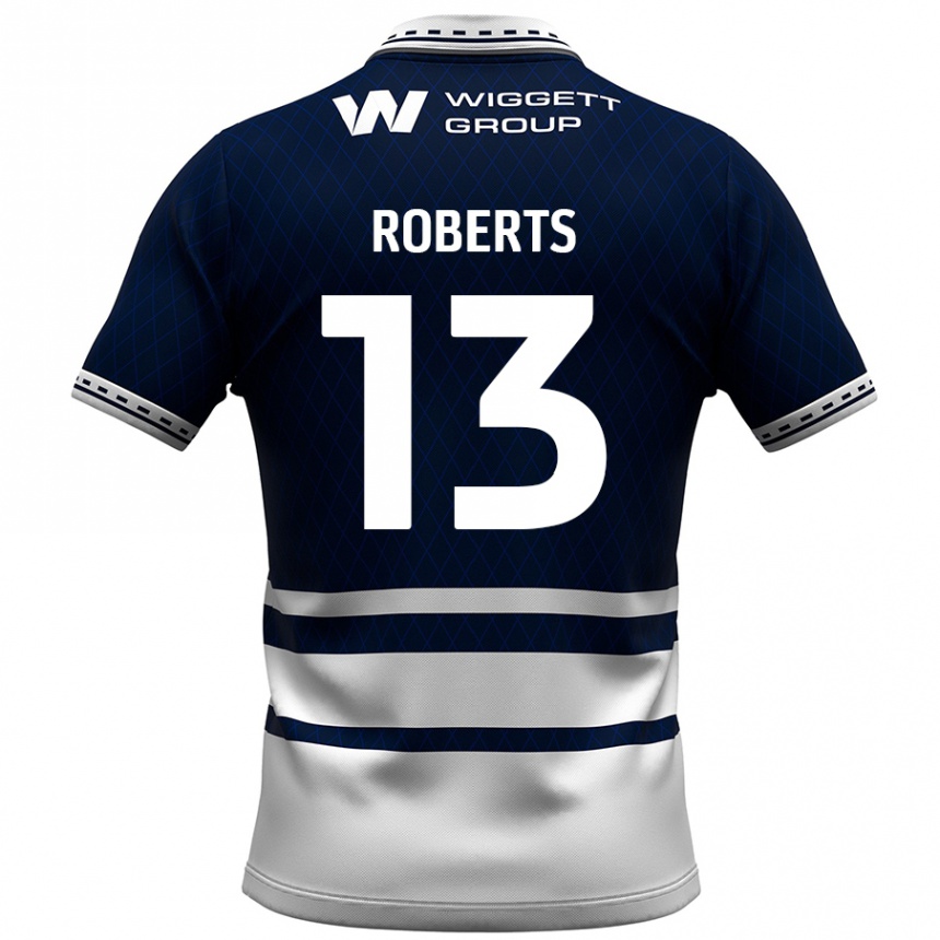 Niño Fútbol Camiseta Liam Roberts #13 Azul Marino Blanco 1ª Equipación 2024/25 Perú