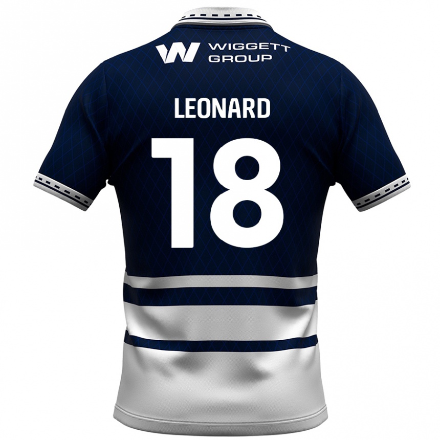 Niño Fútbol Camiseta Ryan Leonard #18 Azul Marino Blanco 1ª Equipación 2024/25 Perú