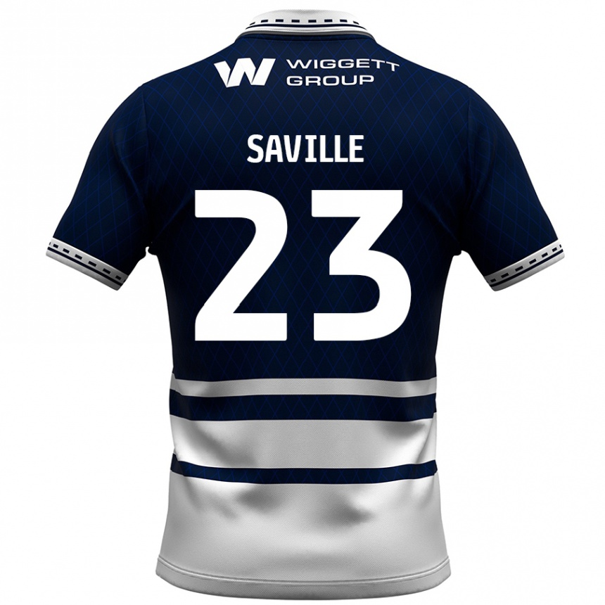 Niño Fútbol Camiseta George Saville #23 Azul Marino Blanco 1ª Equipación 2024/25 Perú