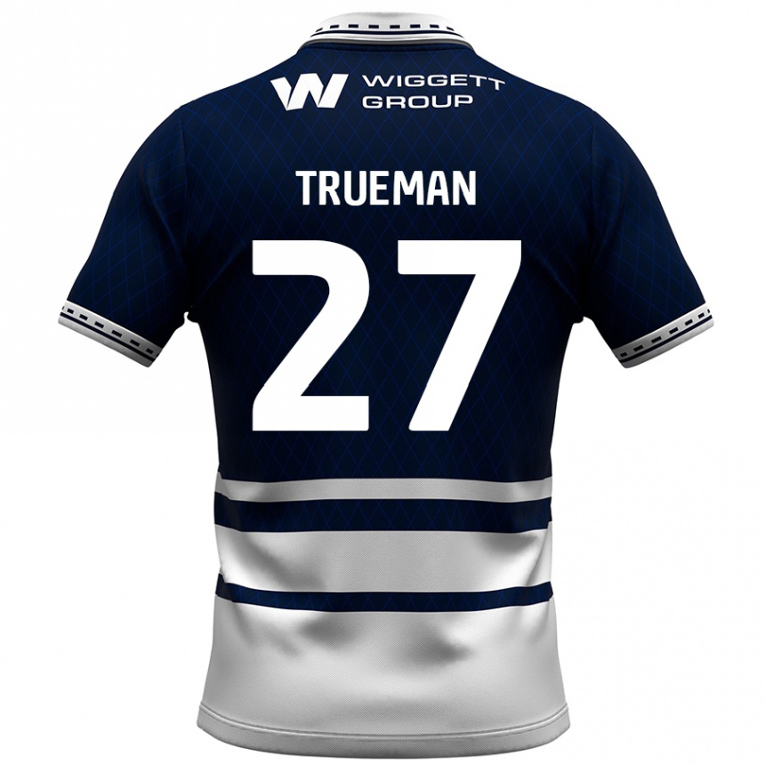 Niño Fútbol Camiseta Connal Trueman #27 Azul Marino Blanco 1ª Equipación 2024/25 Perú