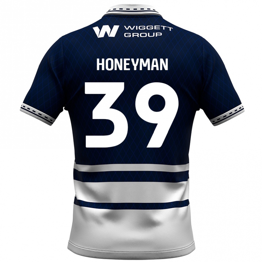 Niño Fútbol Camiseta George Honeyman #39 Azul Marino Blanco 1ª Equipación 2024/25 Perú