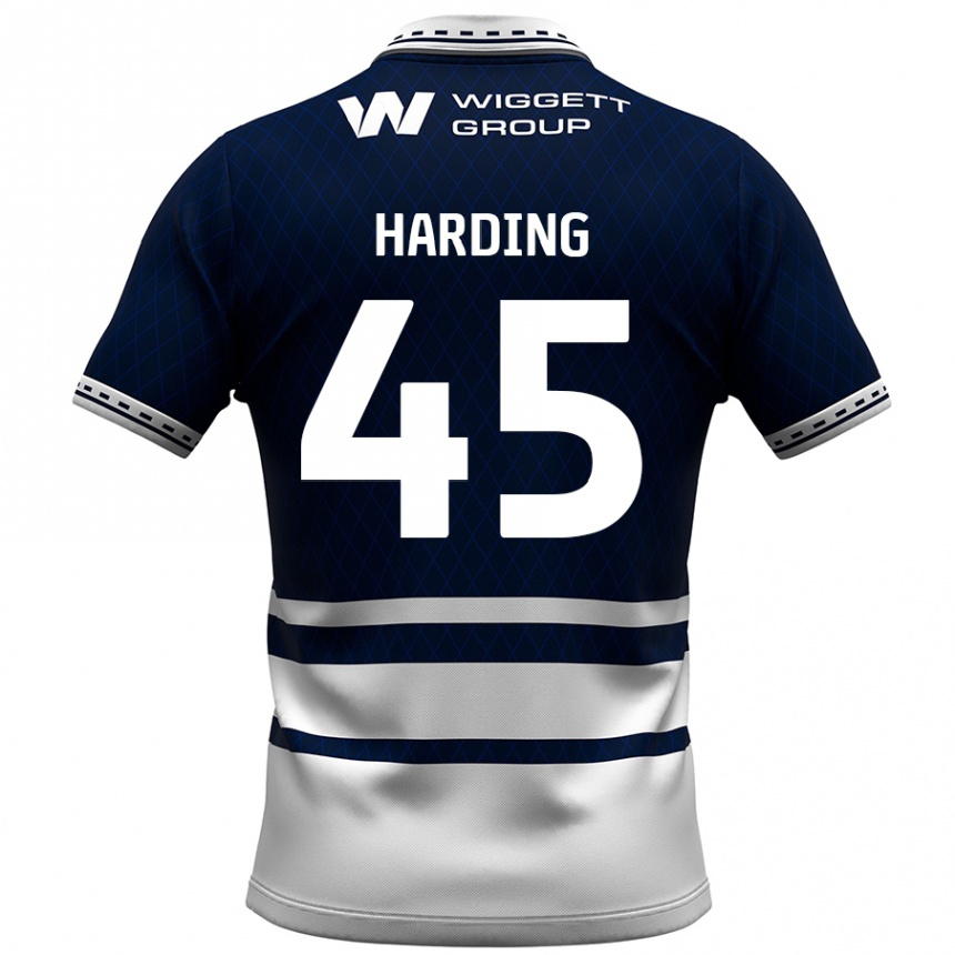 Niño Fútbol Camiseta Wes Harding #45 Azul Marino Blanco 1ª Equipación 2024/25 Perú