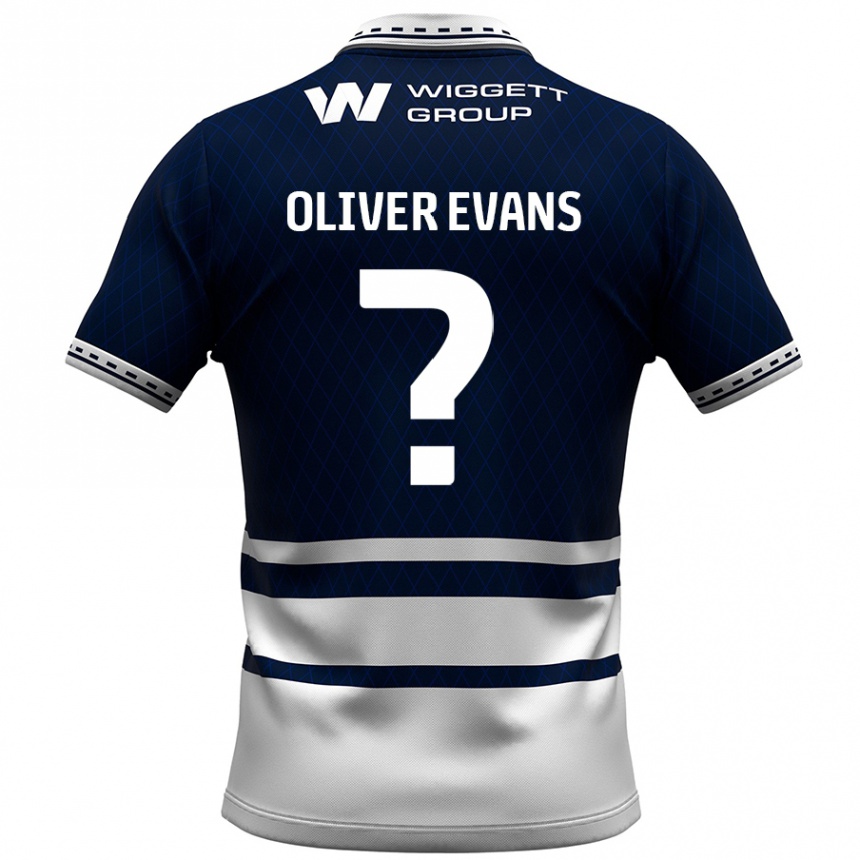 Niño Fútbol Camiseta Oliver Evans #0 Azul Marino Blanco 1ª Equipación 2024/25 Perú