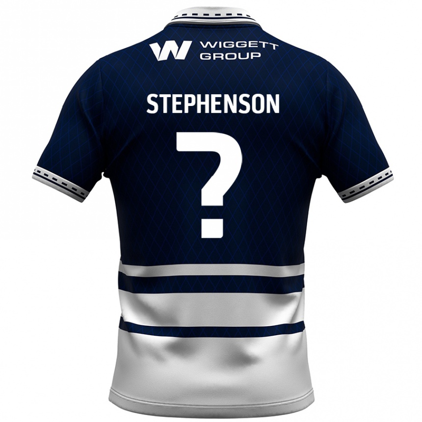 Niño Fútbol Camiseta Joshua Stephenson #0 Azul Marino Blanco 1ª Equipación 2024/25 Perú