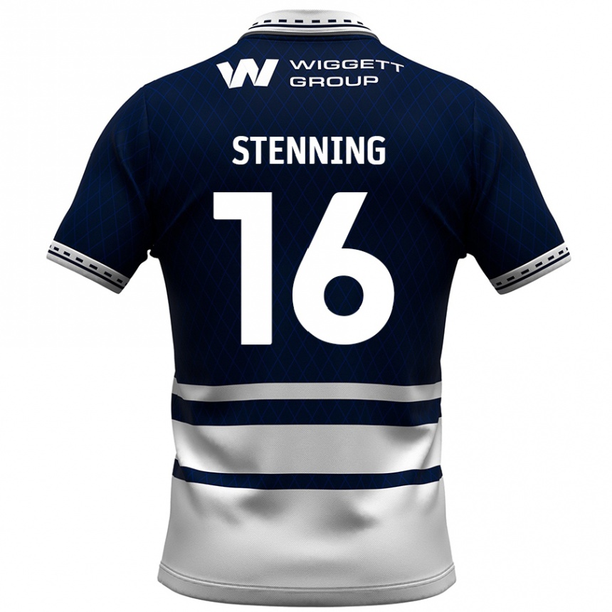 Niño Fútbol Camiseta Ellie Stenning #16 Azul Marino Blanco 1ª Equipación 2024/25 Perú