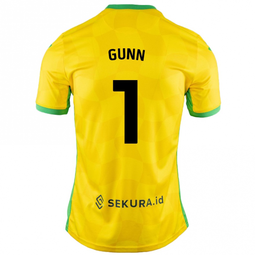 Niño Fútbol Camiseta Angus Gunn #1 Amarillo Verde 1ª Equipación 2024/25 Perú