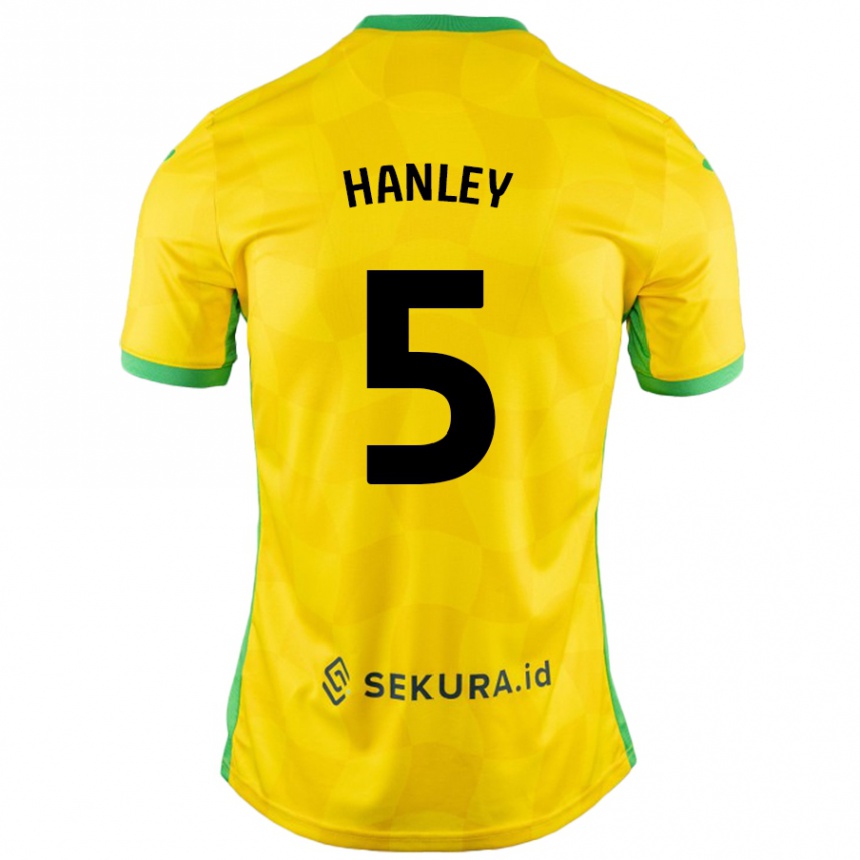 Niño Fútbol Camiseta Grant Hanley #5 Amarillo Verde 1ª Equipación 2024/25 Perú