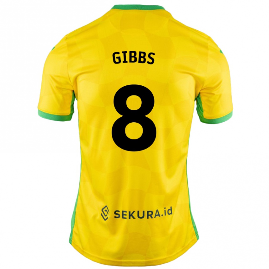 Niño Fútbol Camiseta Liam Gibbs #8 Amarillo Verde 1ª Equipación 2024/25 Perú