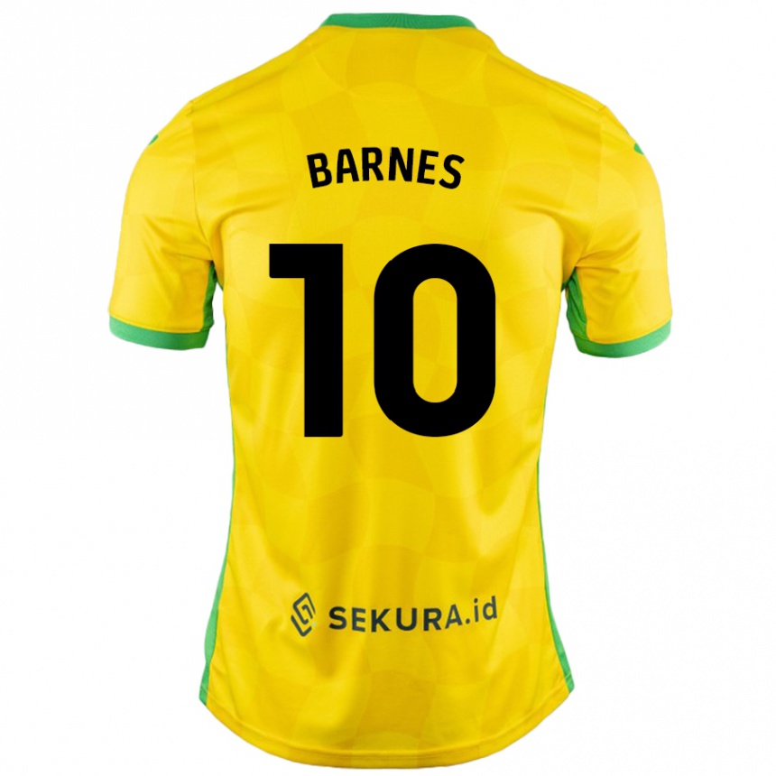 Niño Fútbol Camiseta Ashley Barnes #10 Amarillo Verde 1ª Equipación 2024/25 Perú