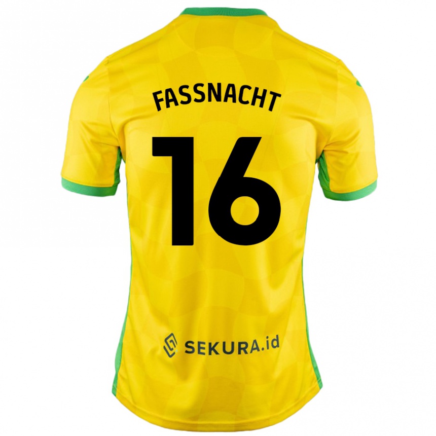 Niño Fútbol Camiseta Christian Fassnacht #16 Amarillo Verde 1ª Equipación 2024/25 Perú