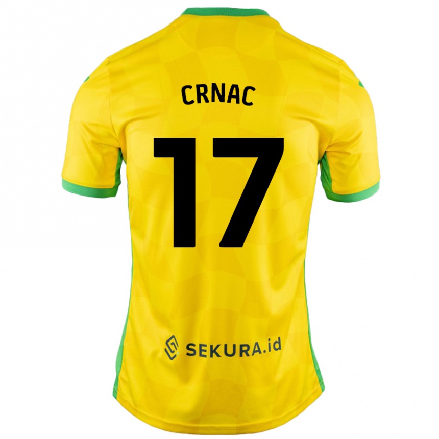 Niño Fútbol Camiseta Ante Crnac #17 Amarillo Verde 1ª Equipación 2024/25 Perú