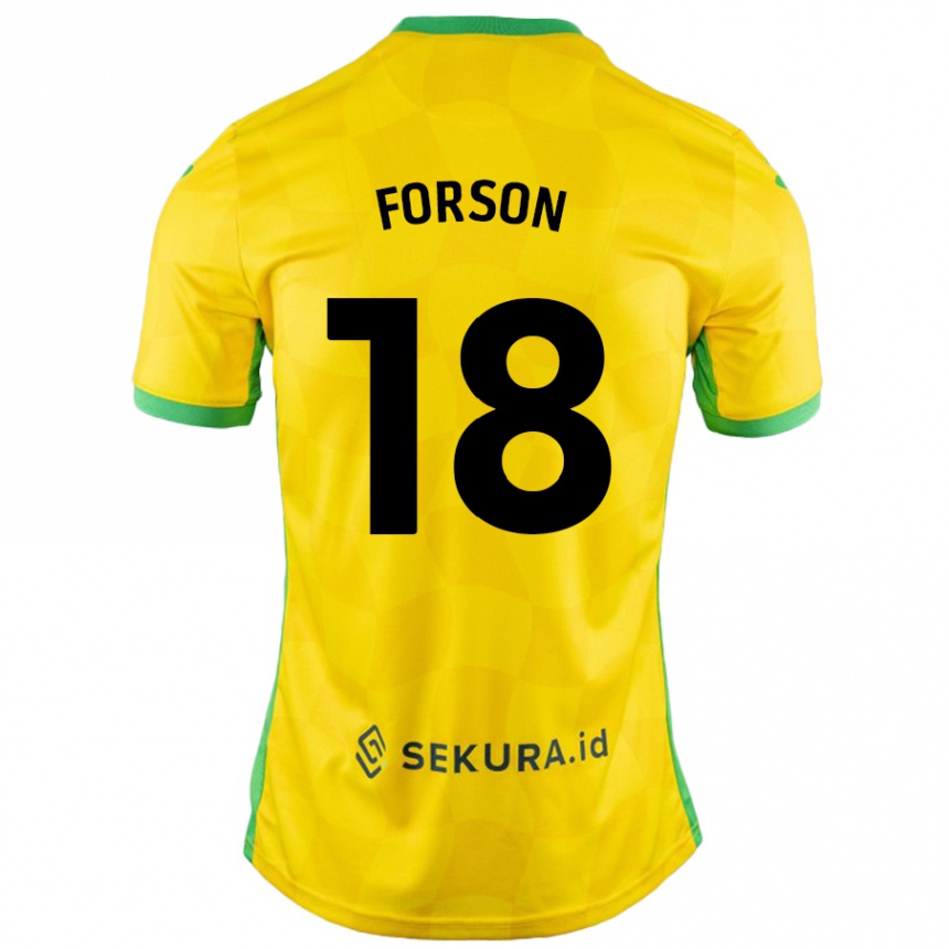 Niño Fútbol Camiseta Amankwah Forson #18 Amarillo Verde 1ª Equipación 2024/25 Perú