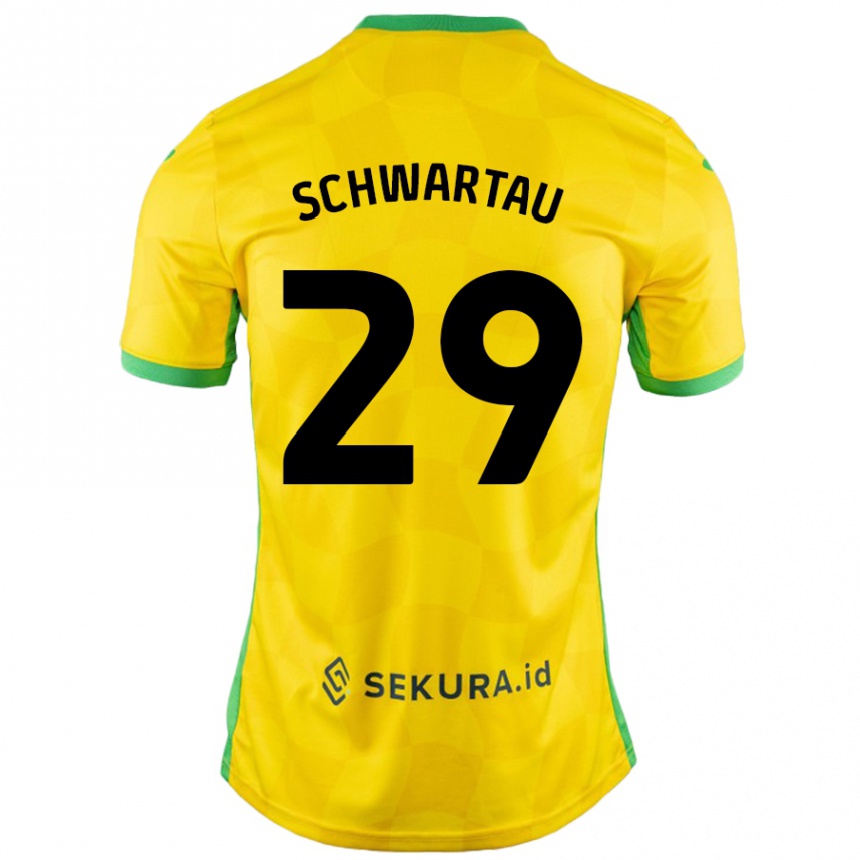 Niño Fútbol Camiseta Oscar Schwartau #29 Amarillo Verde 1ª Equipación 2024/25 Perú