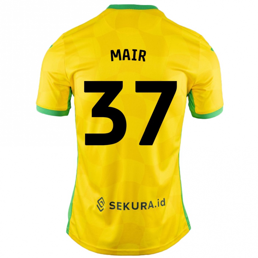 Niño Fútbol Camiseta Archie Mair #37 Amarillo Verde 1ª Equipación 2024/25 Perú