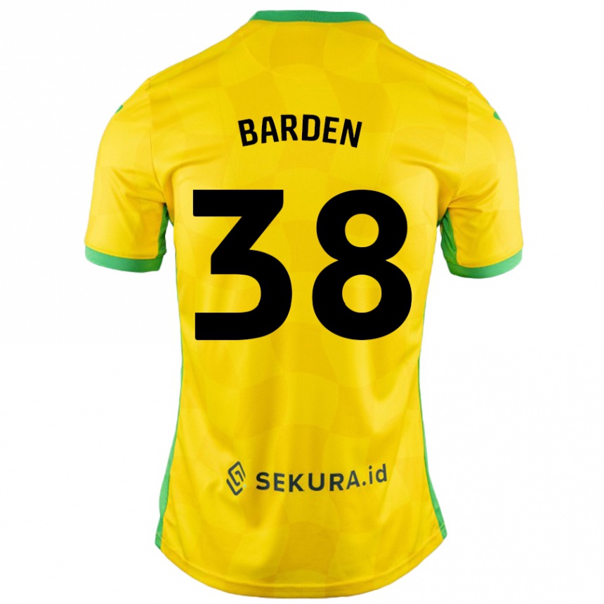 Niño Fútbol Camiseta Daniel Barden #38 Amarillo Verde 1ª Equipación 2024/25 Perú