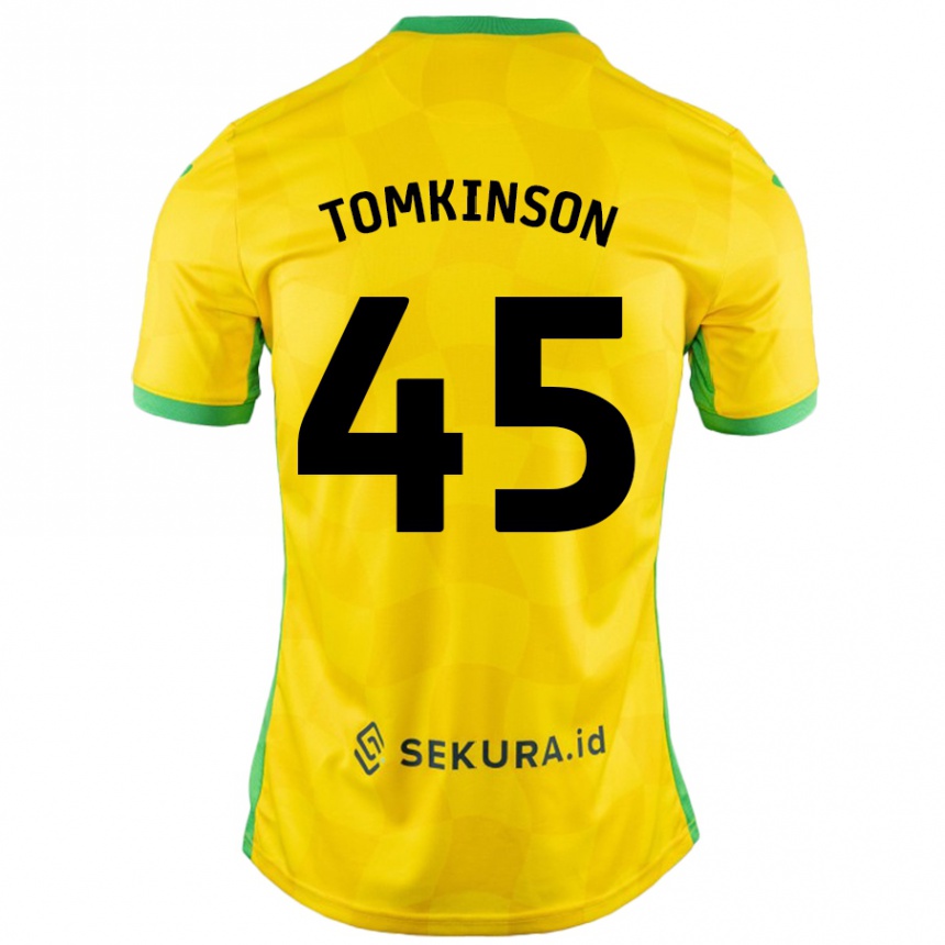 Niño Fútbol Camiseta Jonathan Tomkinson #45 Amarillo Verde 1ª Equipación 2024/25 Perú