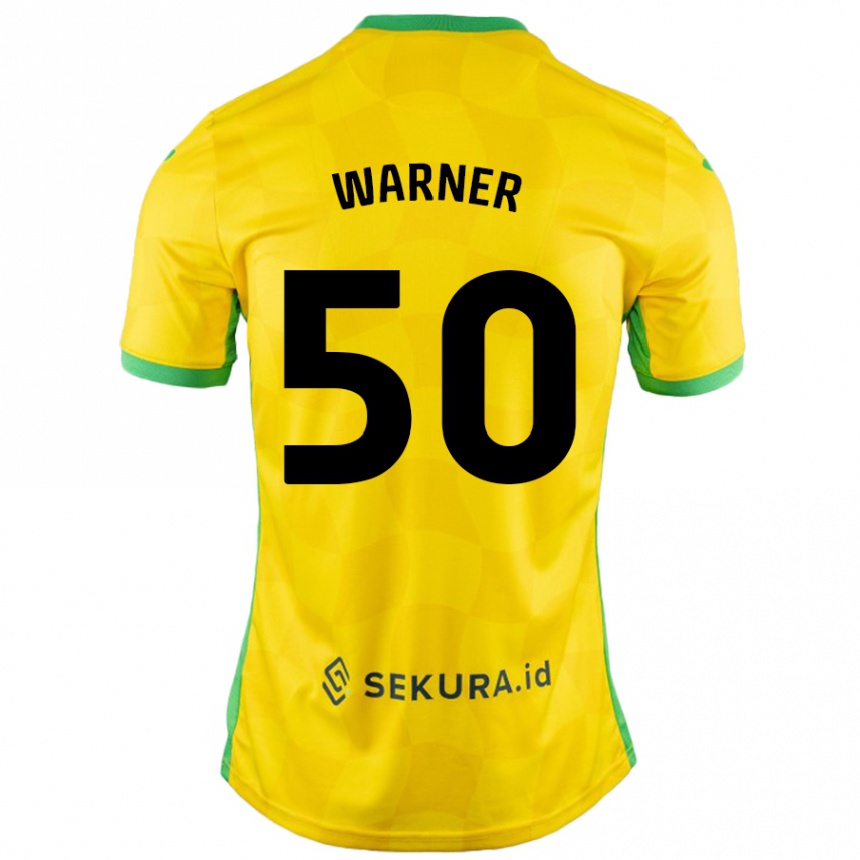 Niño Fútbol Camiseta Jaden Warner #50 Amarillo Verde 1ª Equipación 2024/25 Perú