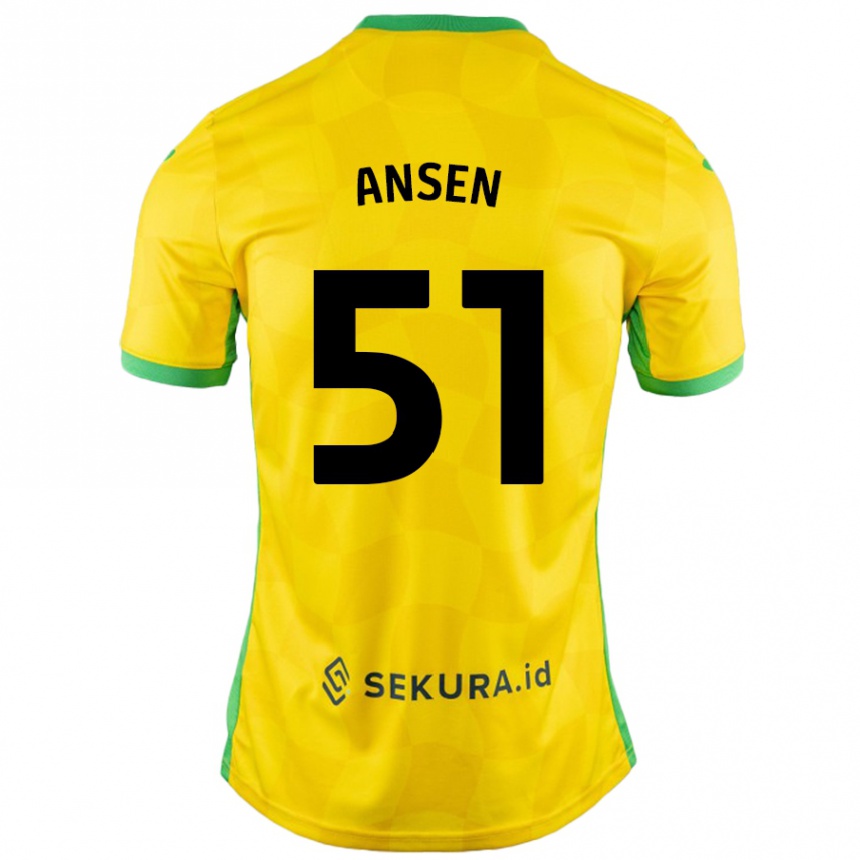 Niño Fútbol Camiseta Caleb Ansen #51 Amarillo Verde 1ª Equipación 2024/25 Perú