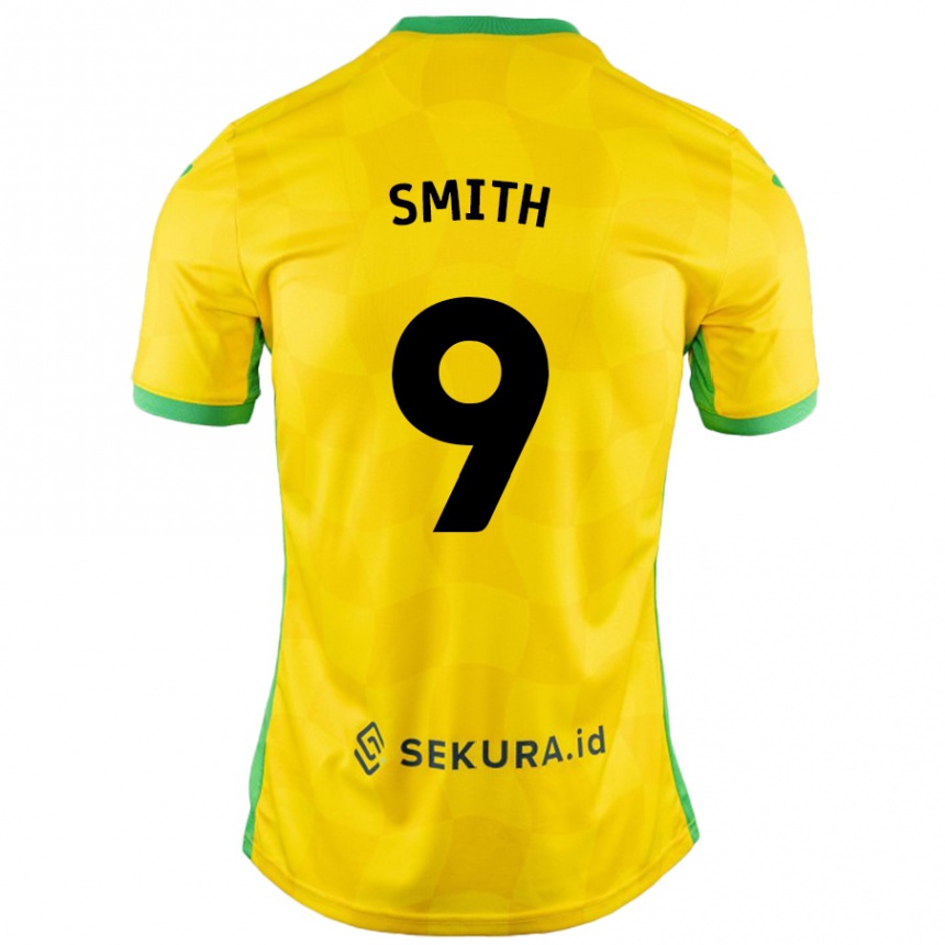 Niño Fútbol Camiseta Ellie Smith #9 Amarillo Verde 1ª Equipación 2024/25 Perú