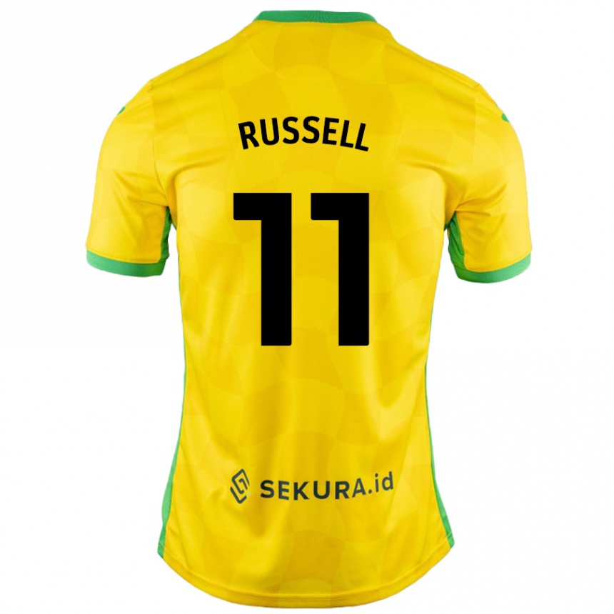 Niño Fútbol Camiseta Rebecca Russell #11 Amarillo Verde 1ª Equipación 2024/25 Perú