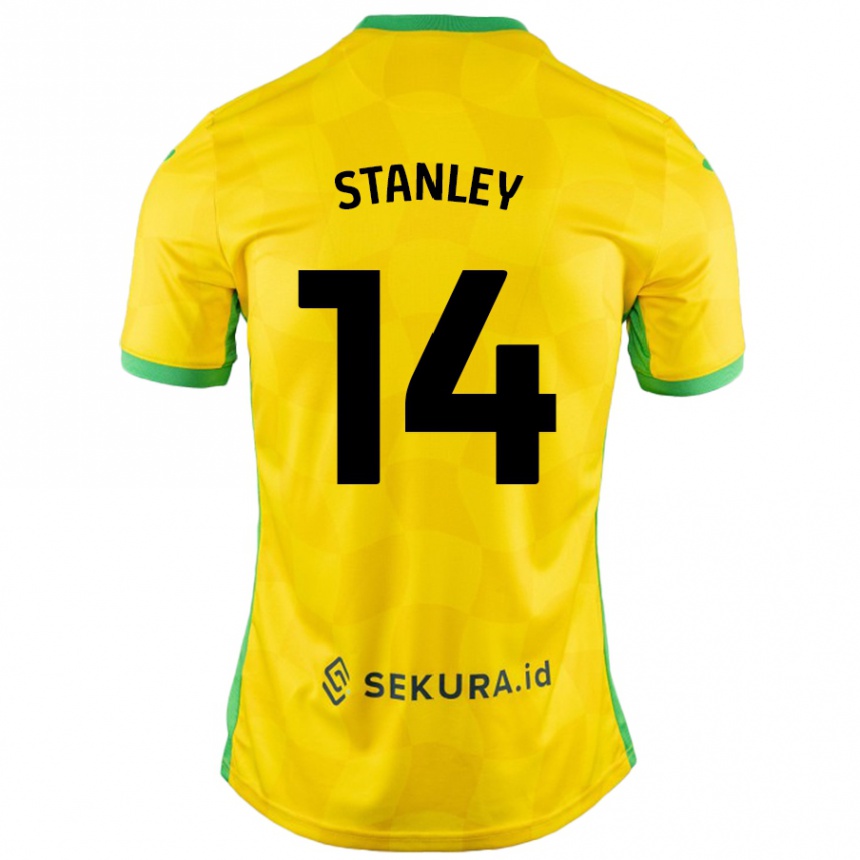 Niño Fútbol Camiseta Kathryn Stanley #14 Amarillo Verde 1ª Equipación 2024/25 Perú