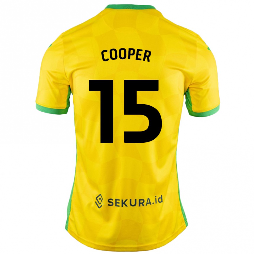 Niño Fútbol Camiseta Naomi Cooper #15 Amarillo Verde 1ª Equipación 2024/25 Perú