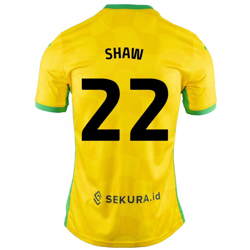 Niño Fútbol Camiseta Shannon Shaw #22 Amarillo Verde 1ª Equipación 2024/25 Perú