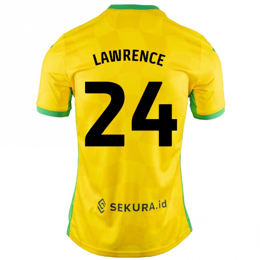 Niño Fútbol Camiseta Rachel Lawrence #24 Amarillo Verde 1ª Equipación 2024/25 Perú