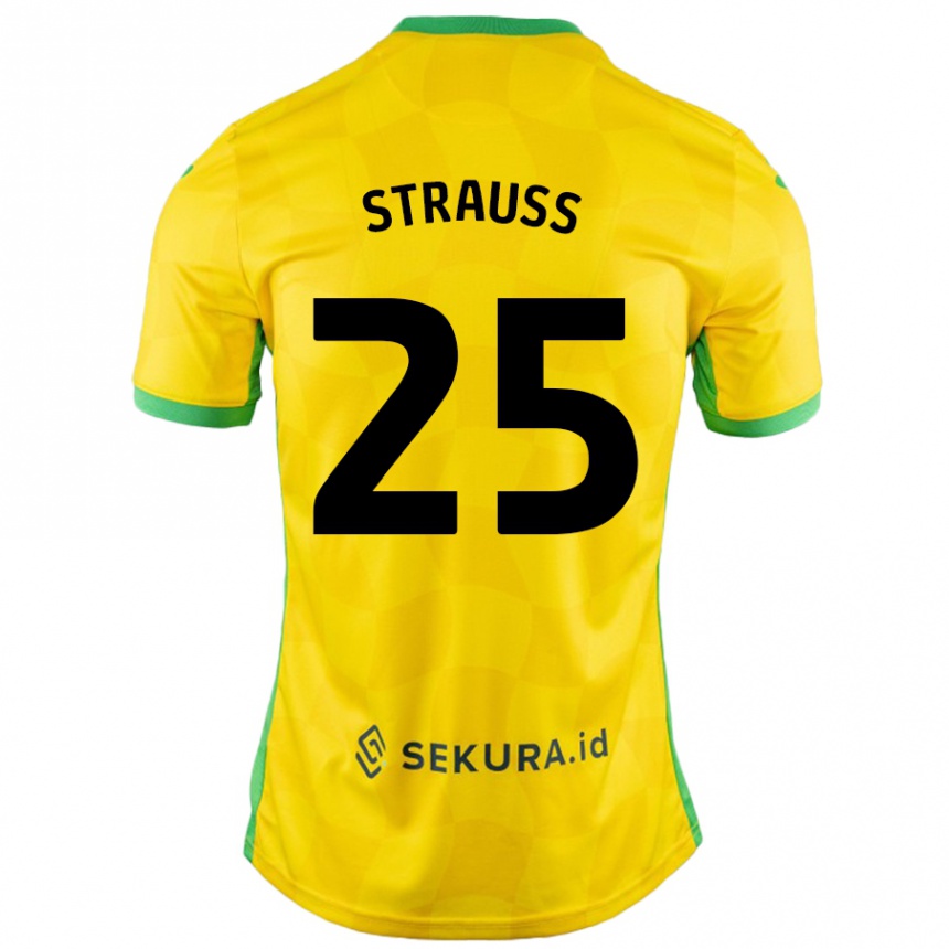 Niño Fútbol Camiseta Hope Strauss #25 Amarillo Verde 1ª Equipación 2024/25 Perú