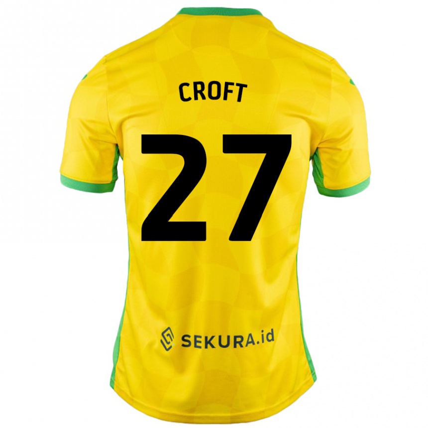 Niño Fútbol Camiseta Mary Croft #27 Amarillo Verde 1ª Equipación 2024/25 Perú