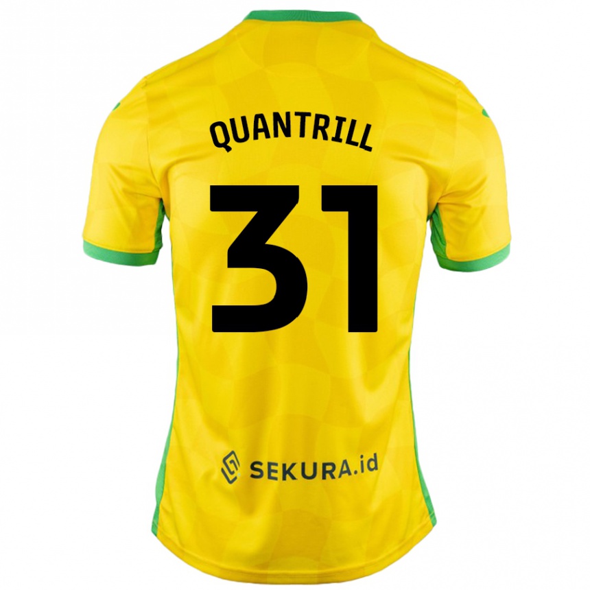 Niño Fútbol Camiseta Sarah Quantrill #31 Amarillo Verde 1ª Equipación 2024/25 Perú