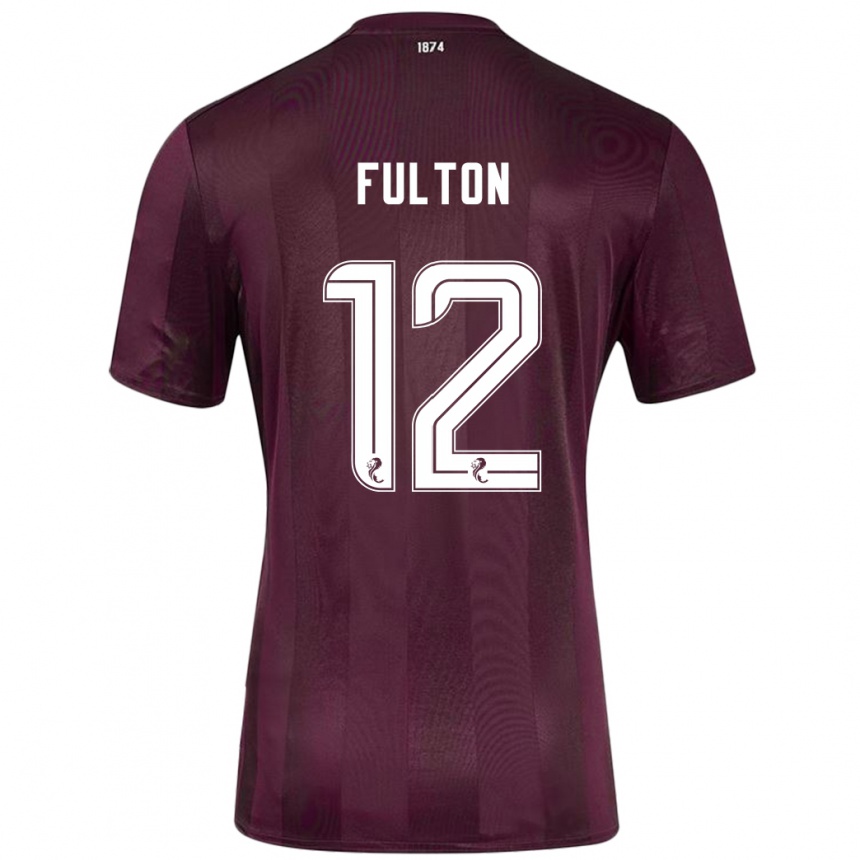 Niño Fútbol Camiseta Ryan Fulton #12 Borgoña 1ª Equipación 2024/25 Perú