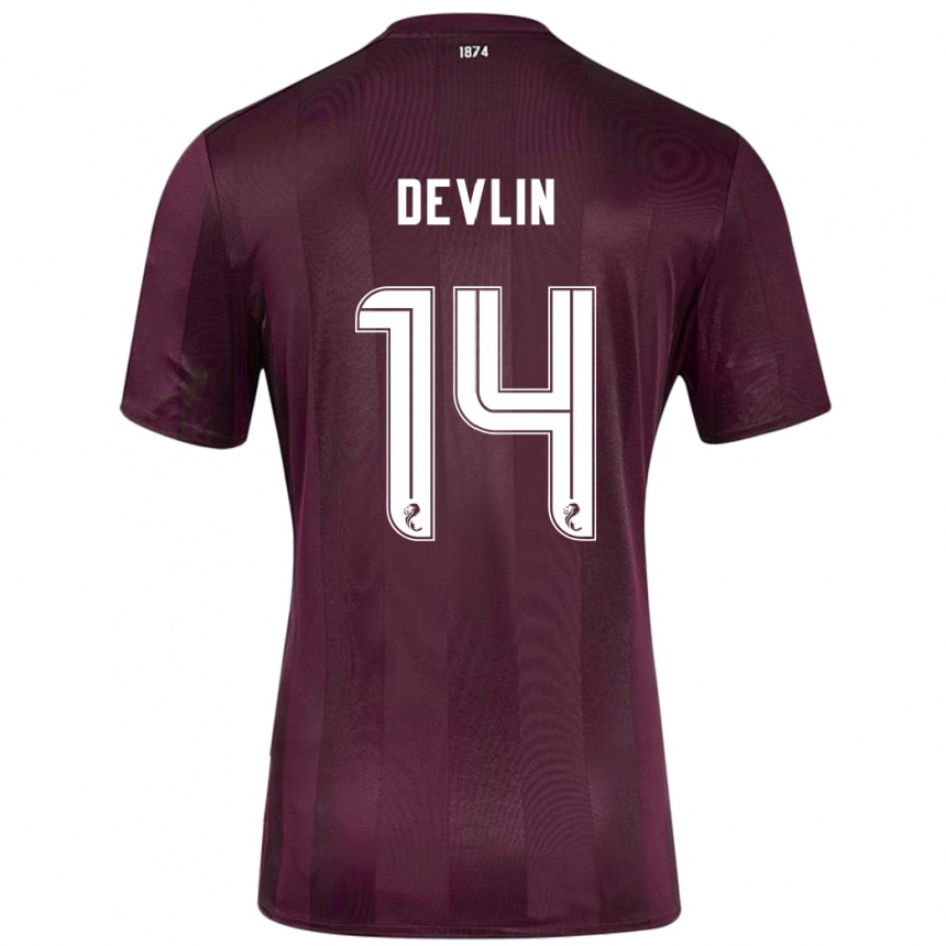 Niño Fútbol Camiseta Cammy Devlin #14 Borgoña 1ª Equipación 2024/25 Perú