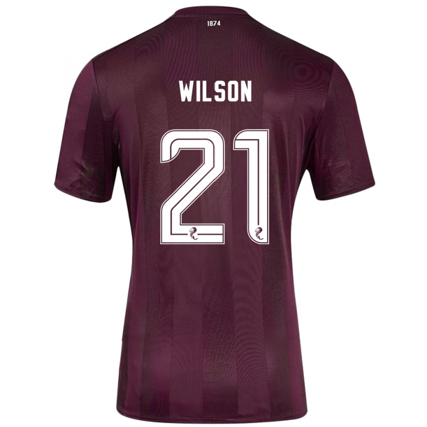 Niño Fútbol Camiseta James Wilson #21 Borgoña 1ª Equipación 2024/25 Perú