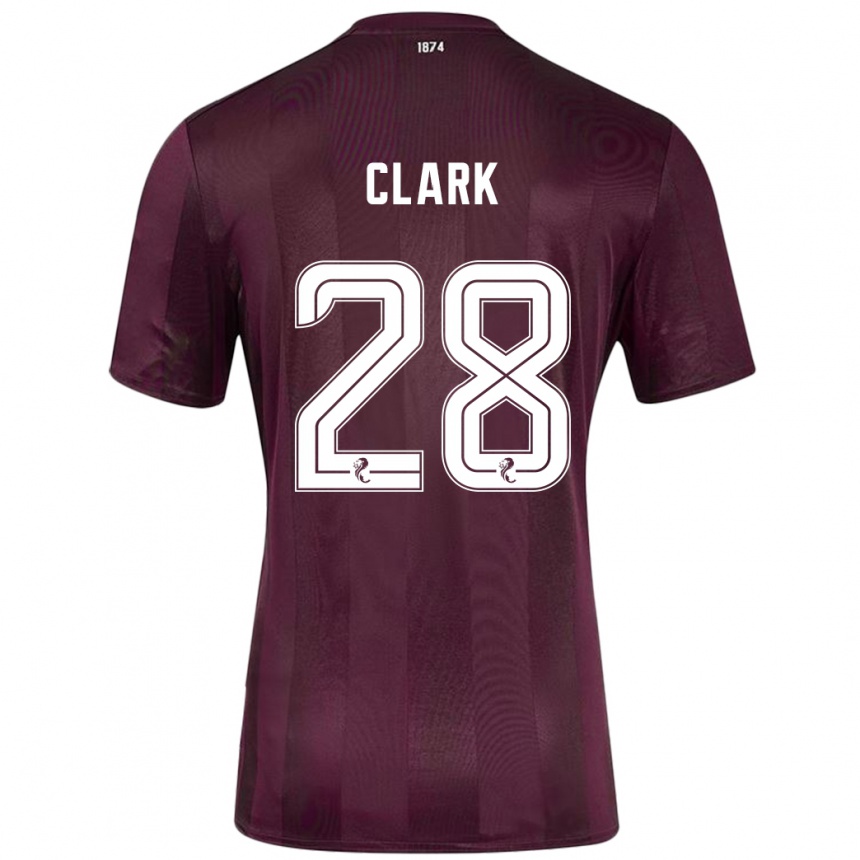 Niño Fútbol Camiseta Zander Clark #28 Borgoña 1ª Equipación 2024/25 Perú