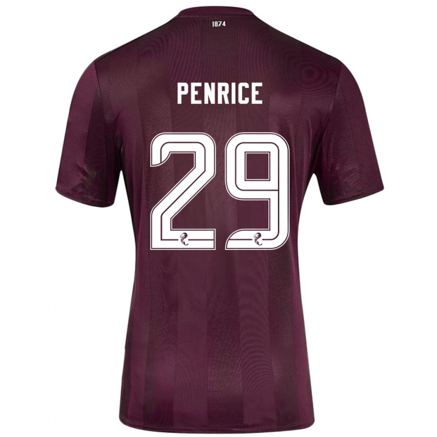 Niño Fútbol Camiseta James Penrice #29 Borgoña 1ª Equipación 2024/25 Perú