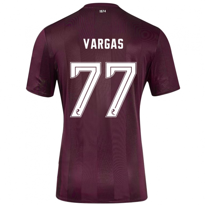 Niño Fútbol Camiseta Kenneth Vargas #77 Borgoña 1ª Equipación 2024/25 Perú