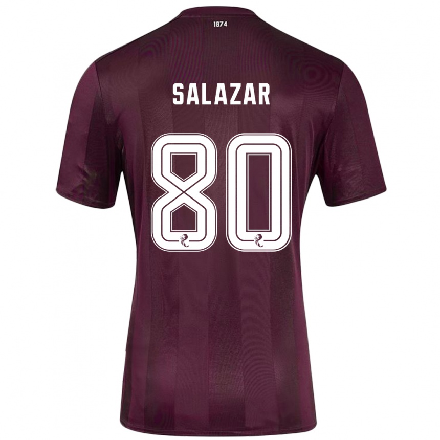 Niño Fútbol Camiseta Andrés Salazar #80 Borgoña 1ª Equipación 2024/25 Perú